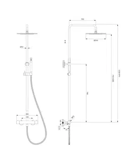 Sprchy a sprchové panely OMNIRES Y termostatický sprchový sloup zlatá kartáčovaná /GLB/ Y1244SUGLB