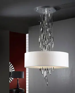 Závěsná světla Schuller Valencia LED závěsné světlo Domo, textil a chrom