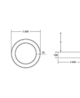 Závěsná světla BRUMBERG BRUMBERG Biro Circle Ring direct on/off 100cm stříbrná 3000 K