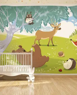 Tapety Samolepící tapeta lesní zvířátka - Funny animals