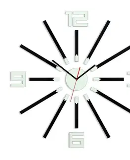 Nalepovací hodiny ModernClock 3D nalepovací hodiny Sheen černo-bílé