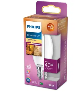 Stmívatelné LED žárovky Philips Philips LED Classic WarmGlow E14 B35 3,4W matná