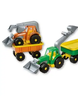 Hračky na zahradu ANDRONI GIOCATTOLI - Traktor do písku s vlečkou-nakladač, bagr 58cm