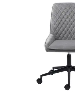 Kancelářská křesla Furniria Designová kancelářská židle Dana šedý samet