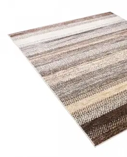 Moderní koberce Moderní koberec s pruhy v hnědých odstínech Šířka: 80 cm | Délka: 150 cm