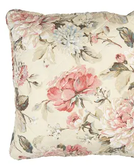 Dekorační polštáře Béžový povlak na polštář s květinovým motivem Bourgeon - 50*50 cm Clayre & Eef Q190.030