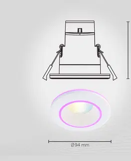 Inteligentní zapuštěná světla Calex Calex Smart Halo vestavný downlight CCT RGB bílá