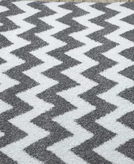 Koberce a koberečky Dywany Lusczow Kusový koberec SKETCH MIKE šedý / bílý - Cikcak, velikost 80x150