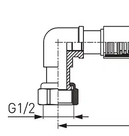 Koupelna NOVASERVIS Plynová připojovací hadice s kolínkem 1/2" MM-0,5m WGK0500