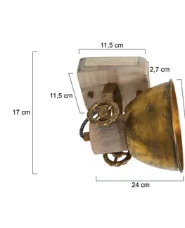 Bodová světla Steinhauer Stropní bodovka Gearwood, 1 zdroj bronz