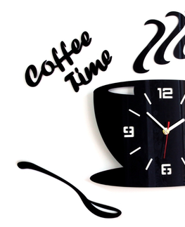 Nalepovací hodiny ModernClock Nástěnné hodiny Coffee černé