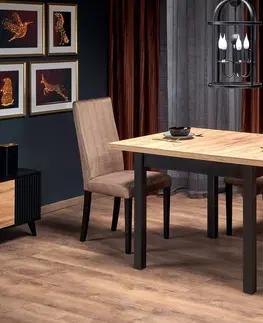 Jídelní stoly HALMAR Rozkládací jídelní stůl TIAGO SQUARE řemeslný dub/černý