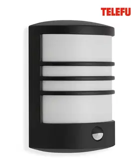 Venkovní nástěnná svítidla s čidlem pohybu Telefunken LED venkovní nástěnné Toledo, senzor, černá 4 000K
