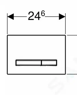 Záchody GEBERIT Sigma50 Ovládací tlačítko splachování, kartáčovaný chrom 115.788.GH.2