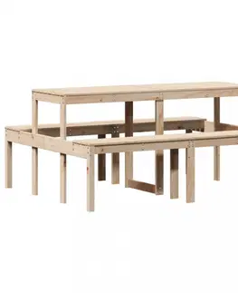 Grily Piknikový stůl 160 x 134 x 75 cm masivní borové dřevo