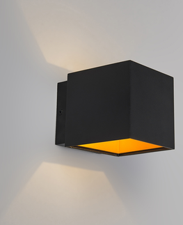 Nastenna svitidla Sada 2 designových nástěnných svítidel černá / zlatá vč. LED - Caja