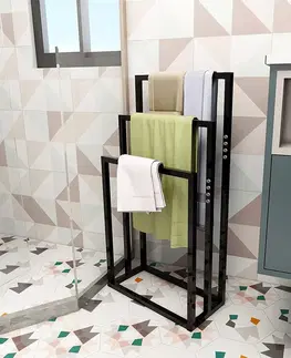 Koupelnový nábytek Tutumi Věšák na ručníky STOIC černý