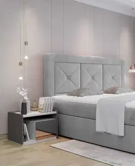 BOXSPRING postele Artelta Čalouněná manželská postel IDRIS | 180 x 200 cm Farebné prevedenie IDRIS: Monolith 84