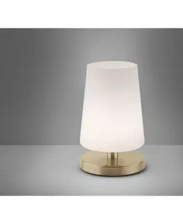 LED stolní lampy PAUL NEUHAUS LED stolní lampa v matné mosazi s decentním podlouhlým stínítkem na lampu 3000K PN 4146-60
