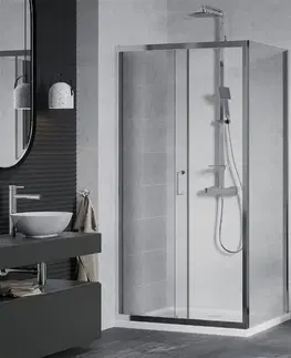 Sprchové vaničky MEXEN/S Apia obdélníkový sprchový kout 130x90 cm, transparent, chrom + vanička 840-130-090-01-00-4010