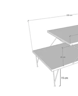 Konferenční stolky Hanah Home Konferenční stolek Loire 100 cm antracit