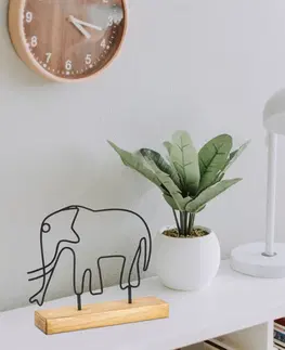  Hanah Home Kovová dekorace Elephant 30 cm černá