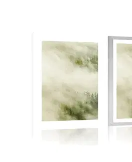 Příroda Plakát s paspartou mlhavý les