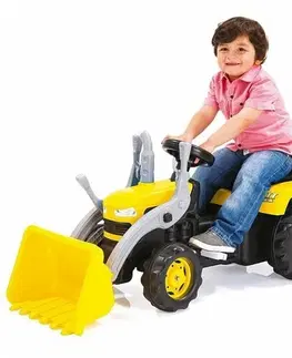 Dětská vozítka a příslušenství Dolu Šlapací traktor s rypadlem, žlutá, 53 x 113 x 45 cm