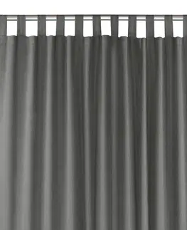 Záclony HOMEDE Závěs MILANA klasické záložky 10 cm šedý, velikost 140x245