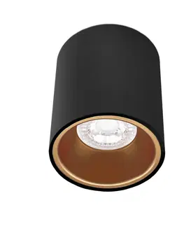 Moderní bodová svítidla CENTURY ESSENZA přisazené svítidlo GU10 černá/zlatá 80mm