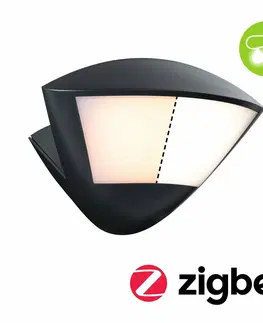 LED venkovní nástěnná svítidla PAULMANN LED venkovní nástěnné svítidlo Smart Home Zigbee 3.0 Skyla pohybové čidlo neláká hmyz IP44 226x164mm CCT 10W 230V antracit hliník