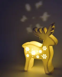 Vánoční dekorace Porcelánová LED dekorace Sobík, 20 x 15 x 6 cm