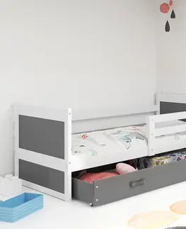 Postele BMS Dětská postel RICO 1 | bílá 80 x 190 cm Barva: Šedá