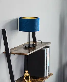 Stolní lampy na noční stolek Duolla Stolní lampa Golden Roller modrá/zlatá výška 30cm