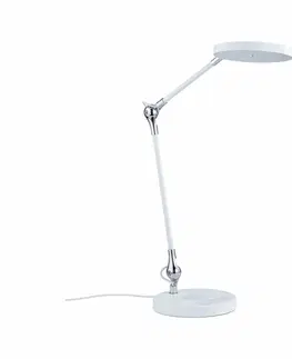 Stolní lampy do kanceláře PAULMANN LED stolní lampa na psací stůl Numis Qi CCT 11W bílá