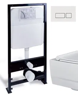 WC sedátka PRIM předstěnový instalační systém s bílým  tlačítkem  20/0042 + WC MYJOYS MY2 + SEDÁTKO PRIM_20/0026 42 MY2