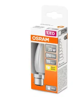 LED žárovky OSRAM OSRAM LED svíčka B22d 2,5W 2 700K matná