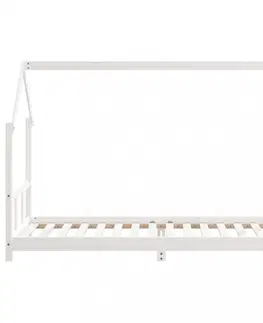 Dětské pokoje Dětská postel bílá 90 x 200 cm masivní borové dřevo