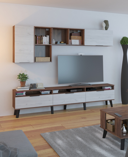 TV stolky Televizní stolek OSMAK 3D, craft tobaco/craft bílý, 5 let záruka