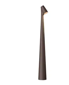 Stolní lampy Vibia Vibia Africa LED stolní lampa 45cm tmavě hnědá