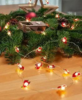 Světelné řetězové systémy Lindby Lindby LED pohádková světla Motje, Father Christmas, 320 cm, IP20