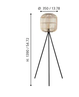 Dřevěné stojací lampy EGLO Stojací svítidlo BORDESLEY 43219