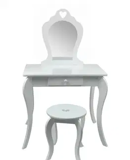 Toaletní stolky Moderní dětský toaletní stolek v bílé barvě