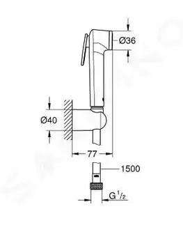 Vodovodní baterie GROHE Tempesta-F Bidetová sprška s držákem a hadicí 1,5 m, chrom 26353000
