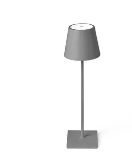Venkovní dekorativní svítidla FARO BARCELONA LED stolní lampa Toc s USB nabíječkou, IP54, šedá