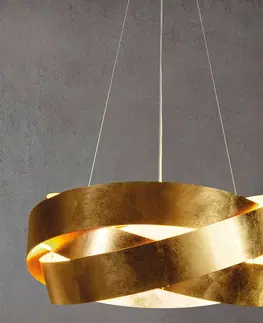 Závěsná světla Marchetti Závěsné svítidlo Pura LED s plátkovým zlatem 60 cm