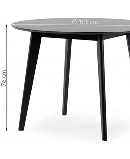 Jídelní stoly Actona Kulatý jídelní stůl 105 cm Roxby černý