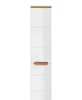Koupelnový nábytek Comad Koupelnová skříňka s košem Bali 804 2D 1S bílá/dub votan