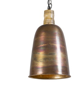 Zavesna svitidla Vintage závěsná lampa měděná se zlatem - Burn 1