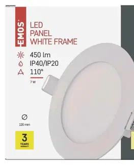 Bodovky do podhledu na 230V EMOS LED podhledové svítidlo NEXXO bílé, 12 cm, 7 W, teplá bílá ZD1124